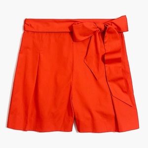 NWT J.CREW Orange Tie Waist Short